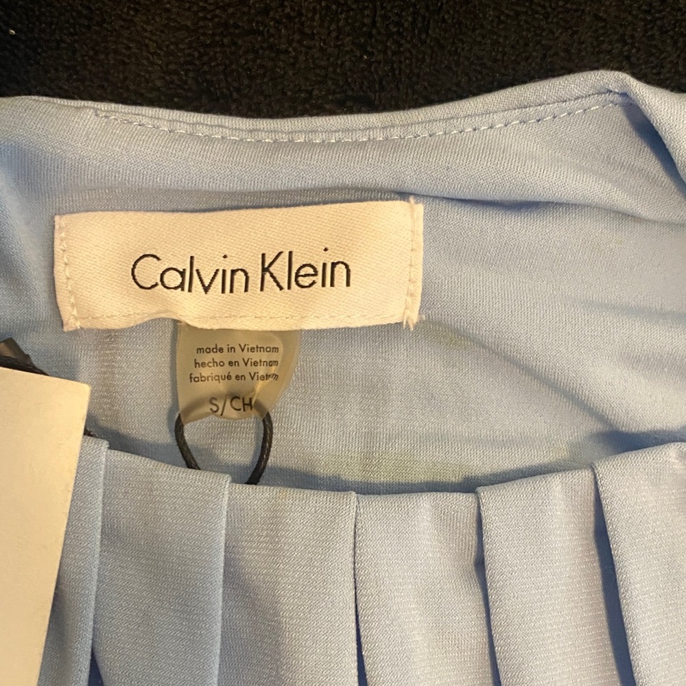 Calvin Klein Light Blue Pleated Blouse - Picture 5 of 6